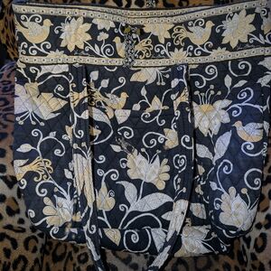 Vera Bradley Quilted Tote Bag - Black with Yellow & White Floral